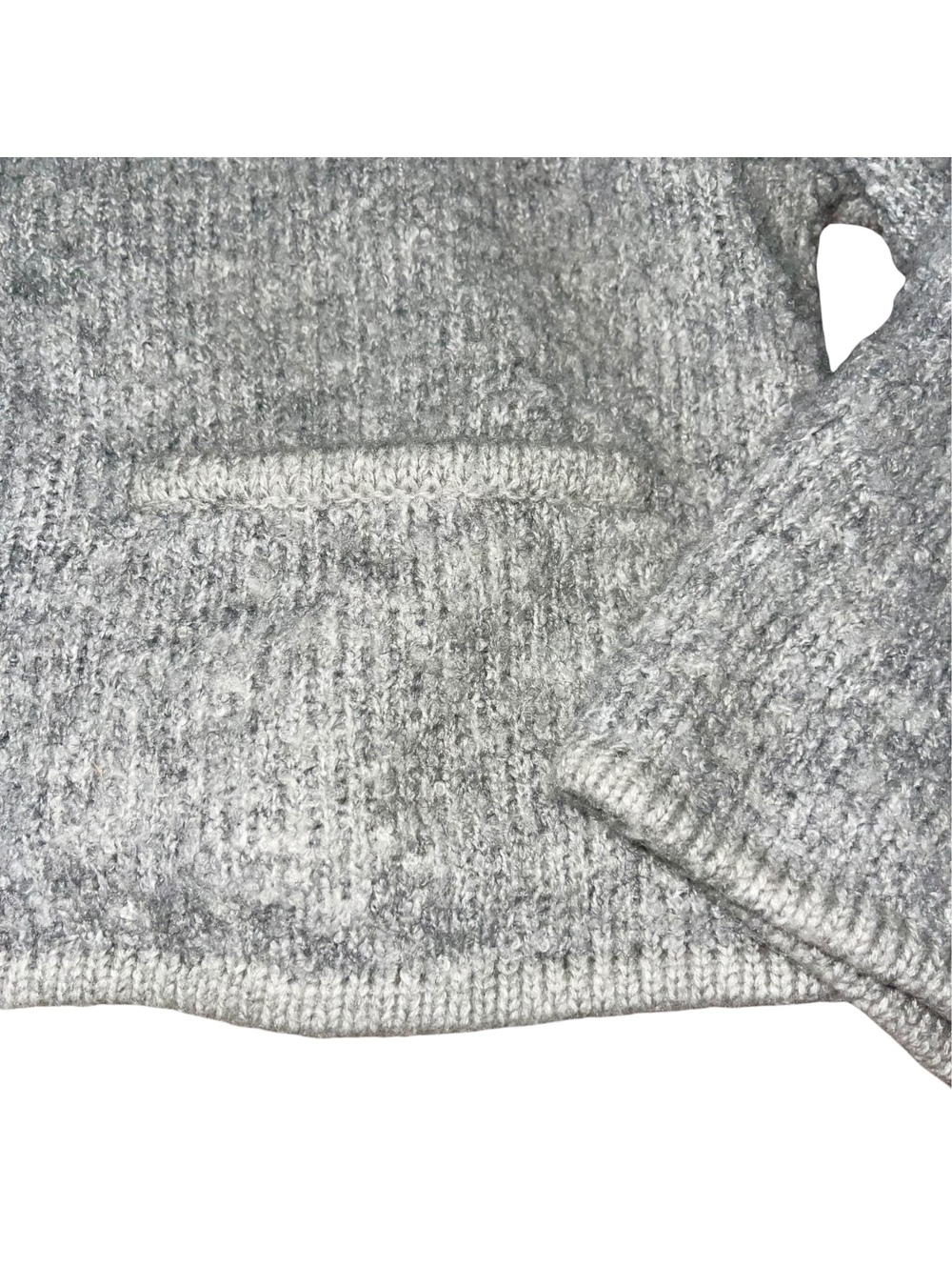 GAP Cropped Cardigan Sweater L Boulce Light Gray Wool Blend Gold Buttons - Picture 6 of 9